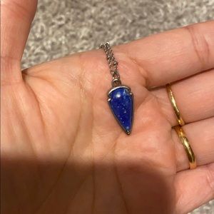 Blue stone arrowhead necklace